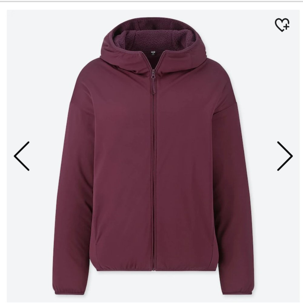 NWT Stretch Pile-Lined Fleece Full-Zip Hoodie